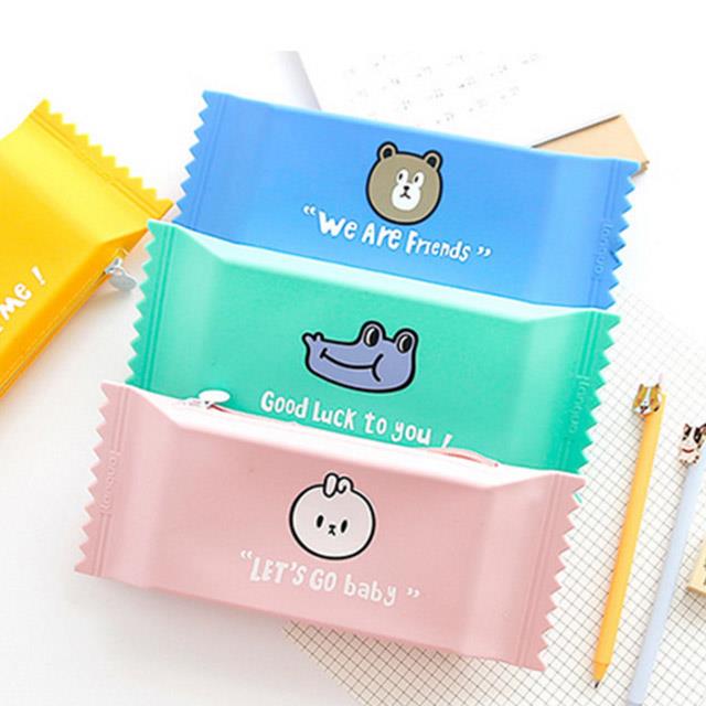 패션 캔디 모양 실리콘 학생 필통