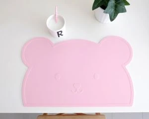 실리콘 방수 플레이스매트 곰 모양 테이블 매트