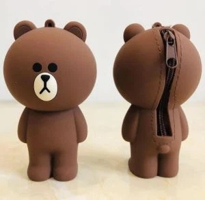 한국어 크리 에이 티브 3D 만화 실리콘 지갑 휴대용 가방