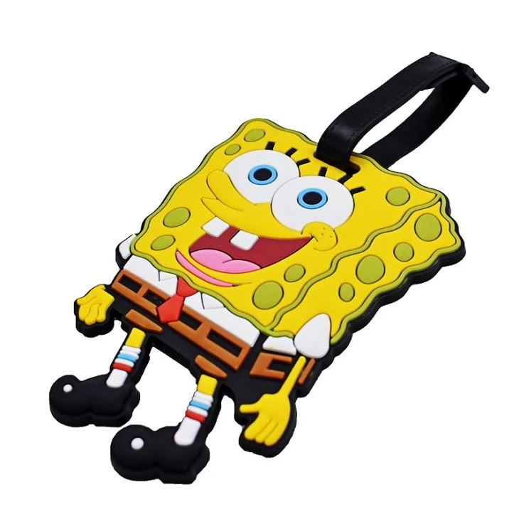 SpongeBob 만화 태그 실리콘 Pvc 수하물 태그