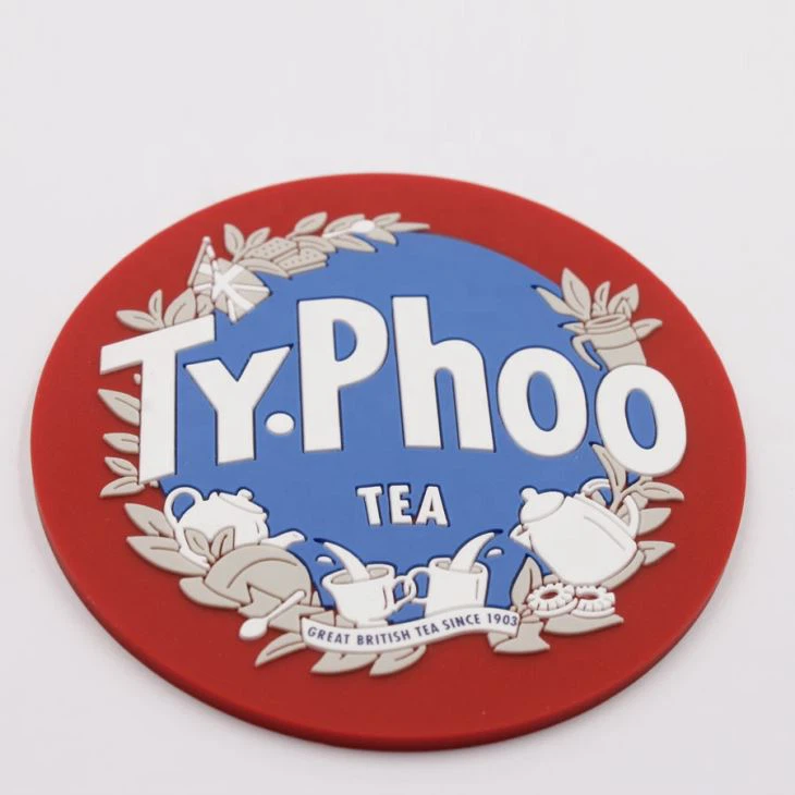 Round Soft Rubber Emobss PVC Beer Coffee Coaster Cup Mat
