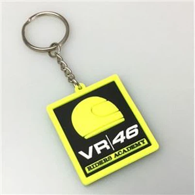 2D 스퀘어 소프트 PVC 키 체인 양각 로고 고무 키 홀더
