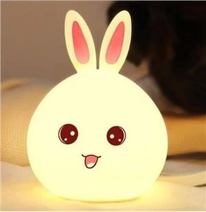 어린이 실리콘 터치 센서 탭 컨트롤 LED 야간 조명을위한 실리콘 토끼 램프