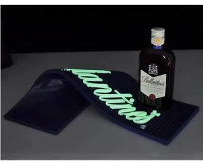 맥주 보드카에 대한 방수 합성 수지 고무 LED 바 매트