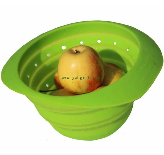 BPA Free Foldable Silicone Collapsible Strainer Vegetables Fruit Drain Basket
