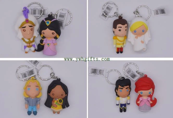 Character 3D PVC Keychain Fashion Rubber Key Ring Key Pendant